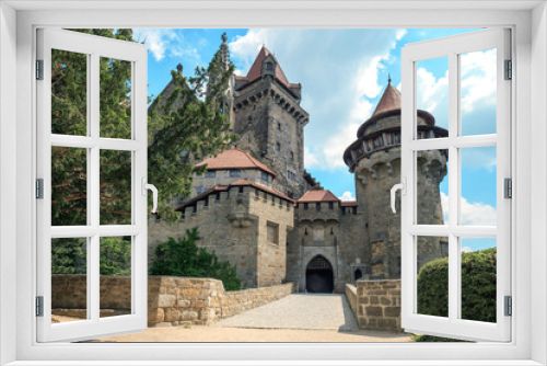Fototapeta Naklejka Na Ścianę Okno 3D - Summer landscape with Burg Kreuzenstein castle in Austria