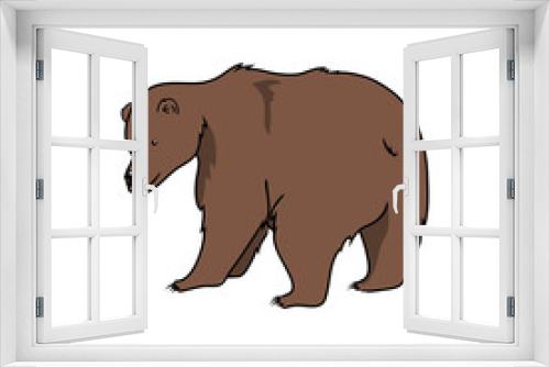 Fototapeta Naklejka Na Ścianę Okno 3D - vector brown bear wild animal illustrarion
