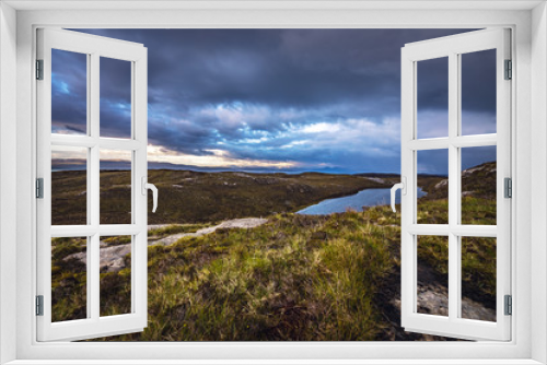 Fototapeta Naklejka Na Ścianę Okno 3D - Beautiful scenic landscape of Scotland nature with beautiful evening cloudy sky.