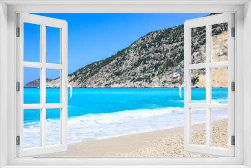 Fototapeta Naklejka Na Ścianę Okno 3D - Beautiful view of Myrtos beach, Kefalonia island, Greece