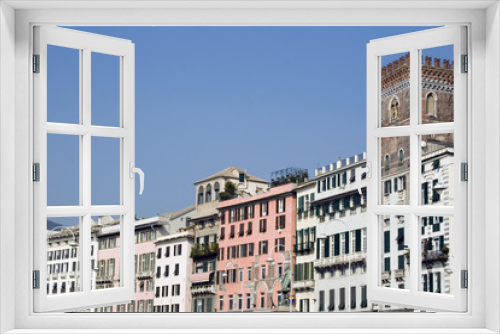 Fototapeta Naklejka Na Ścianę Okno 3D - Facades in Caricamento square - Genoa