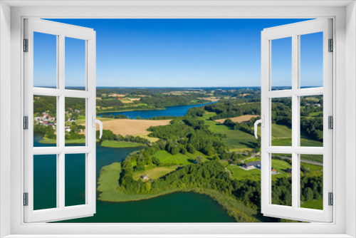 Fototapeta Naklejka Na Ścianę Okno 3D - Aerial view of Kashubian Landscape Park. Kaszuby. Poland. Photo made by drone from above. Bird eye view.