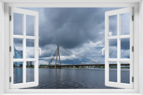 Fototapeta Naklejka Na Ścianę Okno 3D - The Vanšu Bridge in Riga; Latvia