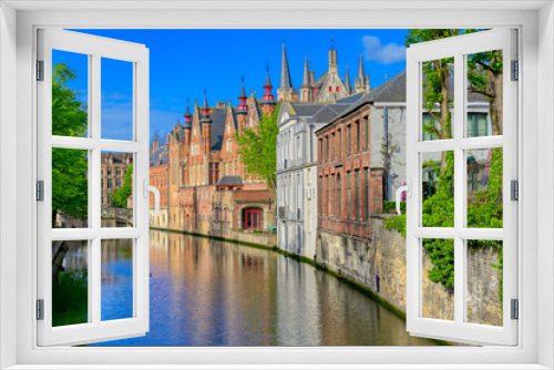 Fototapeta Naklejka Na Ścianę Okno 3D - The canals of Bruges (Brugge), Belgium on a sunny day.