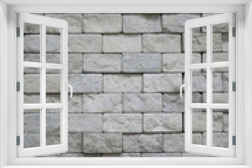 Fototapeta Naklejka Na Ścianę Okno 3D - ブロック、壁、ランダム、グレー