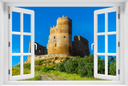 Fototapeta Naklejka Na Ścianę Okno 3D - View of Mazzarino Medieval Castle, Caltanissetta, Sicily, Italy, Europe