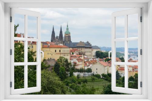 Fototapeta Naklejka Na Ścianę Okno 3D - Photo of Prague from Petršinsky Hill. Panorama of the old city. Czech