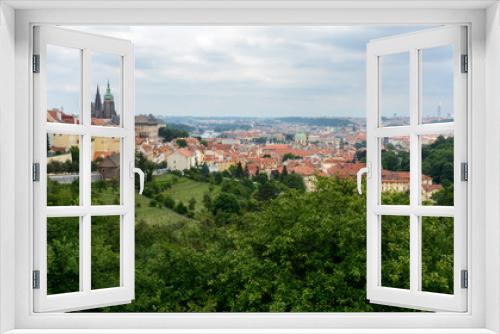 Fototapeta Naklejka Na Ścianę Okno 3D - Photo of Prague from Petršinsky Hill. Panorama of the old city. Czech