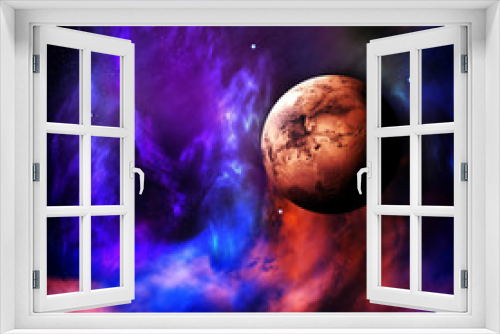 Fototapeta Naklejka Na Ścianę Okno 3D - planet mars in space environment
