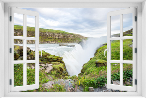 Fototapeta Naklejka Na Ścianę Okno 3D - Golden Circle, Iceland, Gullfoss waterfall and canyon (Golden Falls)
