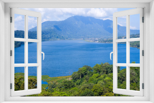 Fototapeta Naklejka Na Ścianę Okno 3D - View of lake Buyan (Danau Buyan) from the top. Landscape with lake and mountain views. Bedugul, Buleleng, Bali, Indonesia.