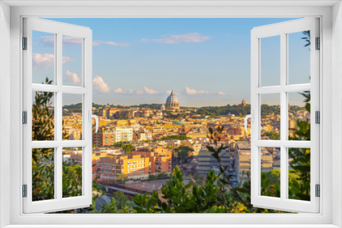 Skyline of Rome, Italy. Rome architecture and landmark, cityscape