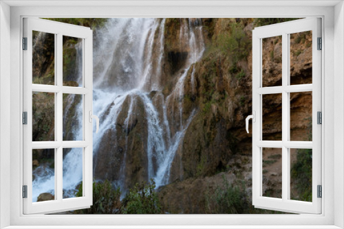 Fototapeta Naklejka Na Ścianę Okno 3D - Beautiful landscape, close up waterfall. 