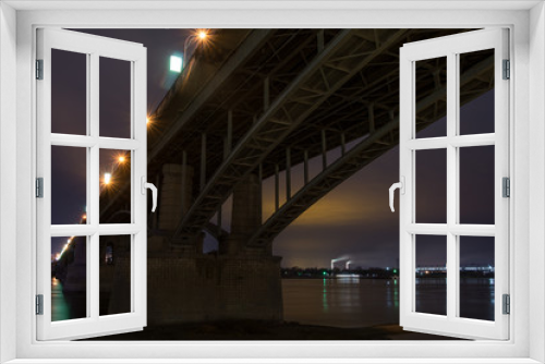 Fototapeta Naklejka Na Ścianę Okno 3D - The bridge in the Night Novosibirsk.