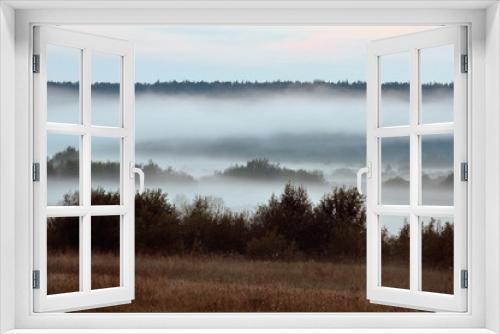 Fototapeta Naklejka Na Ścianę Okno 3D - foggy morning on the lake