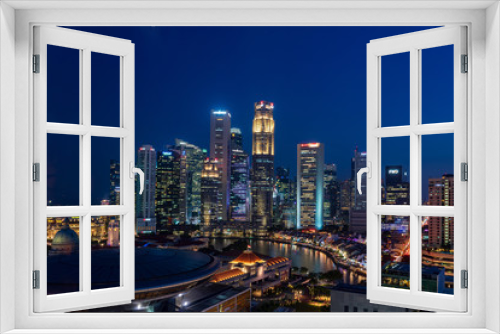 Fototapeta Naklejka Na Ścianę Okno 3D - Singapore cityscape at Magic hour