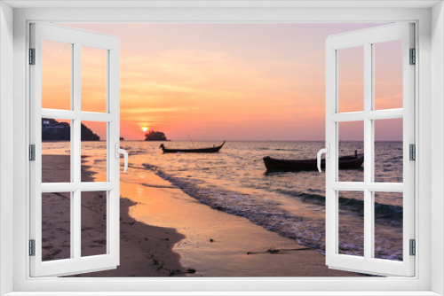 Fototapeta Naklejka Na Ścianę Okno 3D - sunset, Nai Yang beach,