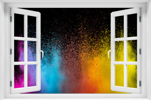 Fototapeta Naklejka Na Ścianę Okno 3D - Colored powder explosion on black background.