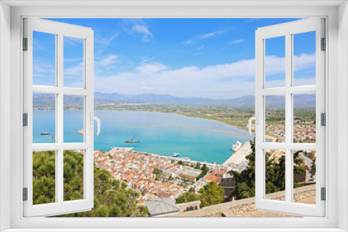 Fototapeta Naklejka Na Ścianę Okno 3D - landscape of Nafplio town Argolis Greece - drone view - greek famous destination