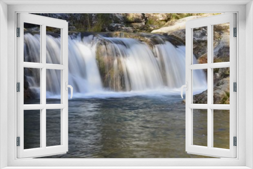 Fototapeta Naklejka Na Ścianę Okno 3D - Waterfalls; The beauty of nature forces on mountain