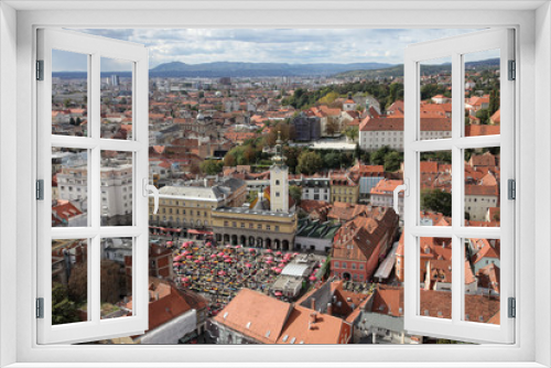 Fototapeta Naklejka Na Ścianę Okno 3D - Zagreb aerial view