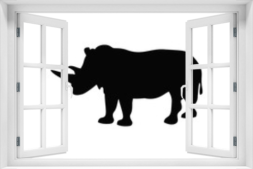 Fototapeta Naklejka Na Ścianę Okno 3D - Rhinoceros silhouette.Vector illustration.Eps10