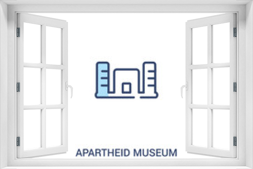 apartheid museum concept 2 colored icon. simple line element illustration. outline blue apartheid museum symbol. can be used for web and mobile ui/ux.