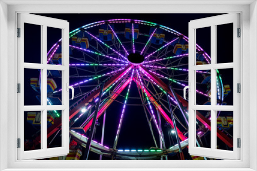 Fototapeta Naklejka Na Ścianę Okno 3D - Ferris Wheel Night