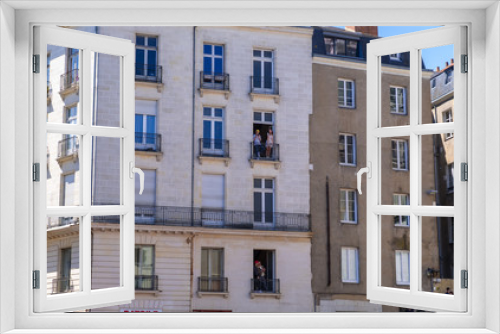 Fototapeta Naklejka Na Ścianę Okno 3D - View historic buildings in downtown of Nantes, France
