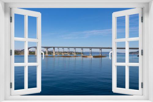 Fototapeta Naklejka Na Ścianę Okno 3D - Gisund Bridge from the town of Finnsnes to the island of Senja