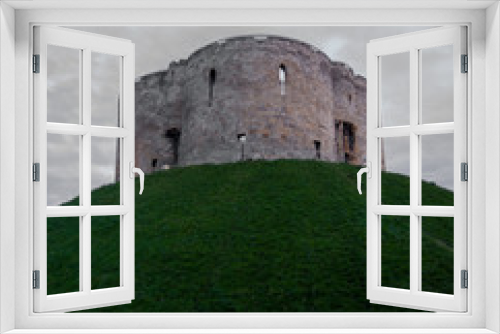 Fototapeta Naklejka Na Ścianę Okno 3D - Ruined Castle Keep on Hill