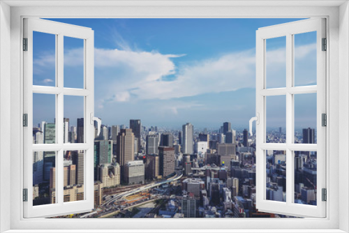 Fototapeta Naklejka Na Ścianę Okno 3D - 大阪・都市風景