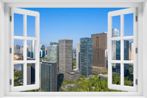 panoramic city skyline in hangzhou china