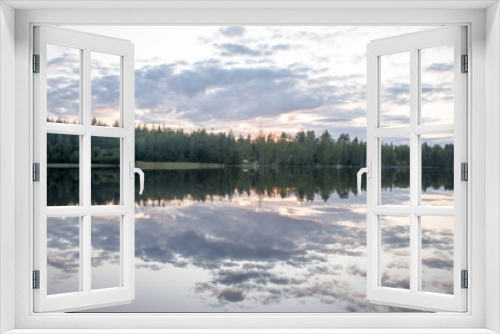 Fototapeta Naklejka Na Ścianę Okno 3D - Summer evening lake in Finland.