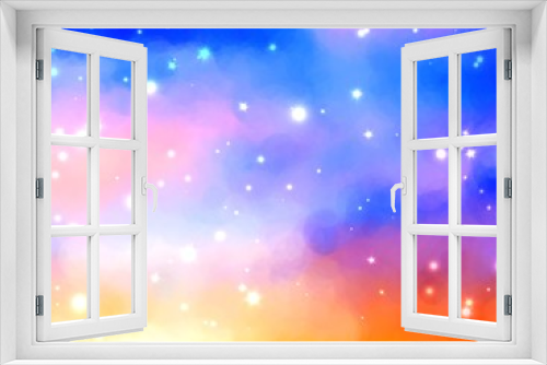 magic glitter glow sparkle star with gradient color cloud illustration background