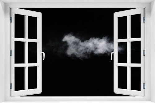Fototapeta Naklejka Na Ścianę Okno 3D - White smoke cloud isolated on black background