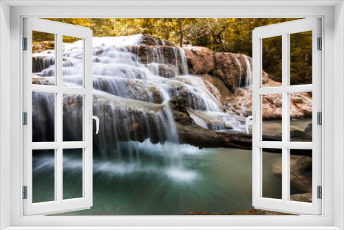 Fototapeta Naklejka Na Ścianę Okno 3D - Beautiful Erawan Waterfall, Erawan National Park 