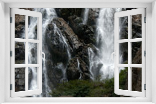 Fototapeta Naklejka Na Ścianę Okno 3D - beautiful waterfalls with trees and sky