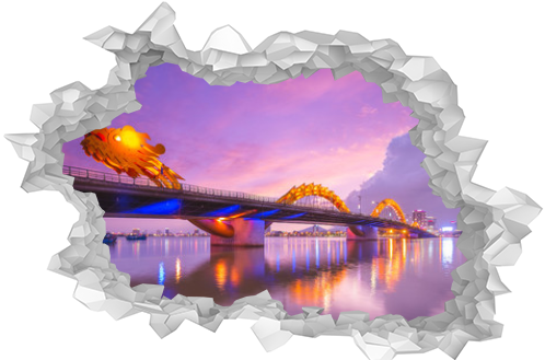 Dragon Bridge in Da Nang, vietnam at night