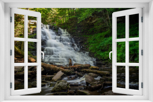 Fototapeta Naklejka Na Ścianę Okno 3D - Waterfalls on Stream