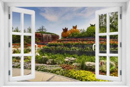 Fototapeta Naklejka Na Ścianę Okno 3D - Traditional Chinese City Garden Park.