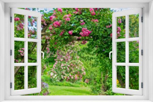 Fototapeta Naklejka Na Ścianę Okno 3D - Idyllic rose garden