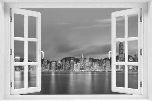 Fototapeta Naklejka Na Ścianę Okno 3D - Panoramic view of Victoria Harbor and Hong Kong skyline