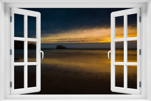 Fototapeta Naklejka Na Ścianę Okno 3D - Perranporth Beach Cornwall Sunset