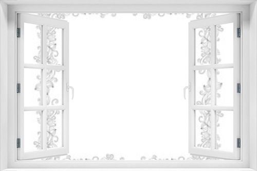 Fototapeta Naklejka Na Ścianę Okno 3D - black and white square floral frame