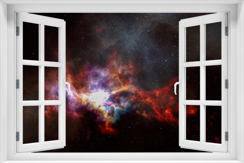 Fototapeta Naklejka Na Ścianę Okno 3D - Nebula, science fiction background. Elements of this image furnished by NASA.