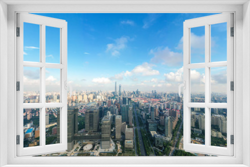 Fototapeta Naklejka Na Ścianę Okno 3D - panoramic city skyline in shanghai china