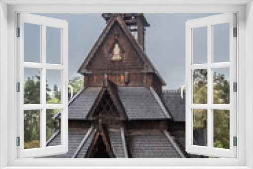 Fototapeta Naklejka Na Ścianę Okno 3D - Stave church in Oslo Folkemuseum in Norway