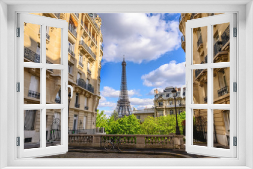 Fototapeta Naklejka Na Ścianę Okno 3D - Paris France city skyline at Eiffel Tower and Paris architecture building