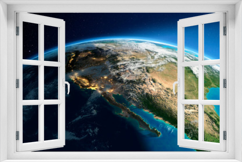 Fototapeta Naklejka Na Ścianę Okno 3D - Detailed Earth. Gulf of California, Mexico and the western U.S. states